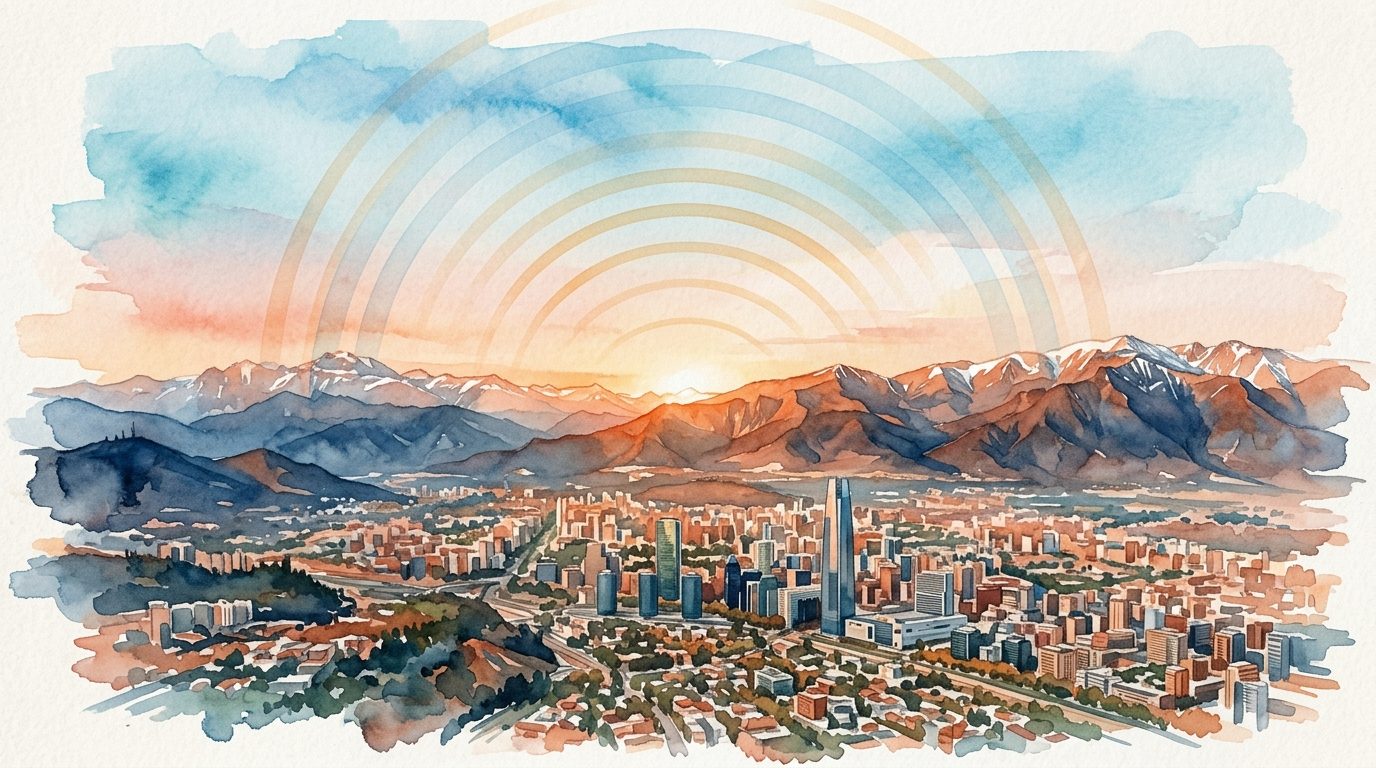 Paisaje chileno con señal móvil